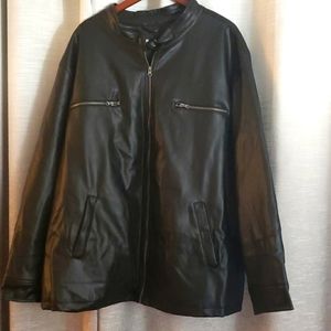 Men faux leather jacket/ 4x